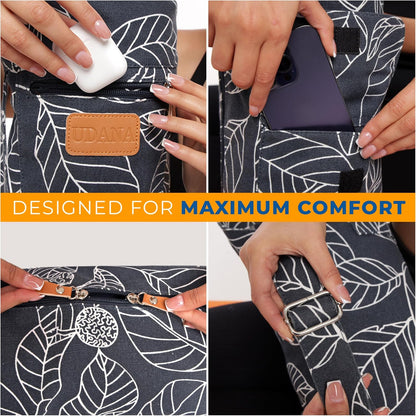 UDANA Canvas Yoga Mat Bag for Women & Men, Full-Zip Carrier with 3 Pockets & Adjustable Strap, Stylish Gym & Pilates Bag – Available in Multiple Sizes