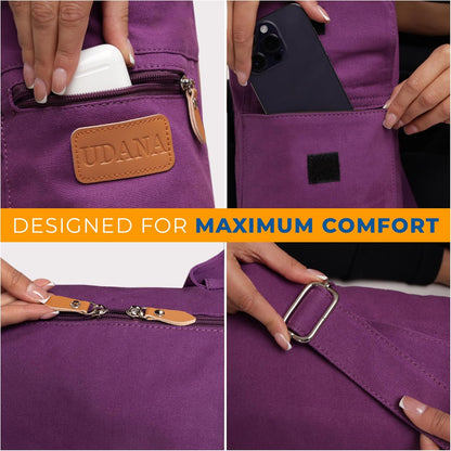 UDANA Canvas Yoga Mat Bag for Women & Men, Full-Zip Carrier with 3 Pockets & Adjustable Strap, Stylish Gym & Pilates Bag – Available in Multiple Sizes