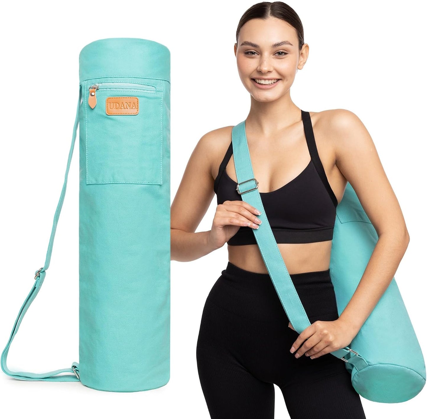 UDANA Canvas Yoga Mat Bag for Women & Men, Full-Zip Carrier with 3 Pockets & Adjustable Strap, Stylish Gym & Pilates Bag – Available in Multiple Sizes