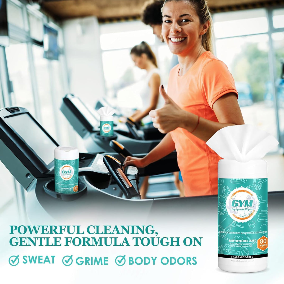 3 Pack Fitness Equipment Wipes, 240 Count, Cleaning Wipes for Yoga Mats, Pilates Studios, Gyms, Spas, Home Office Gym, Non Fragrance