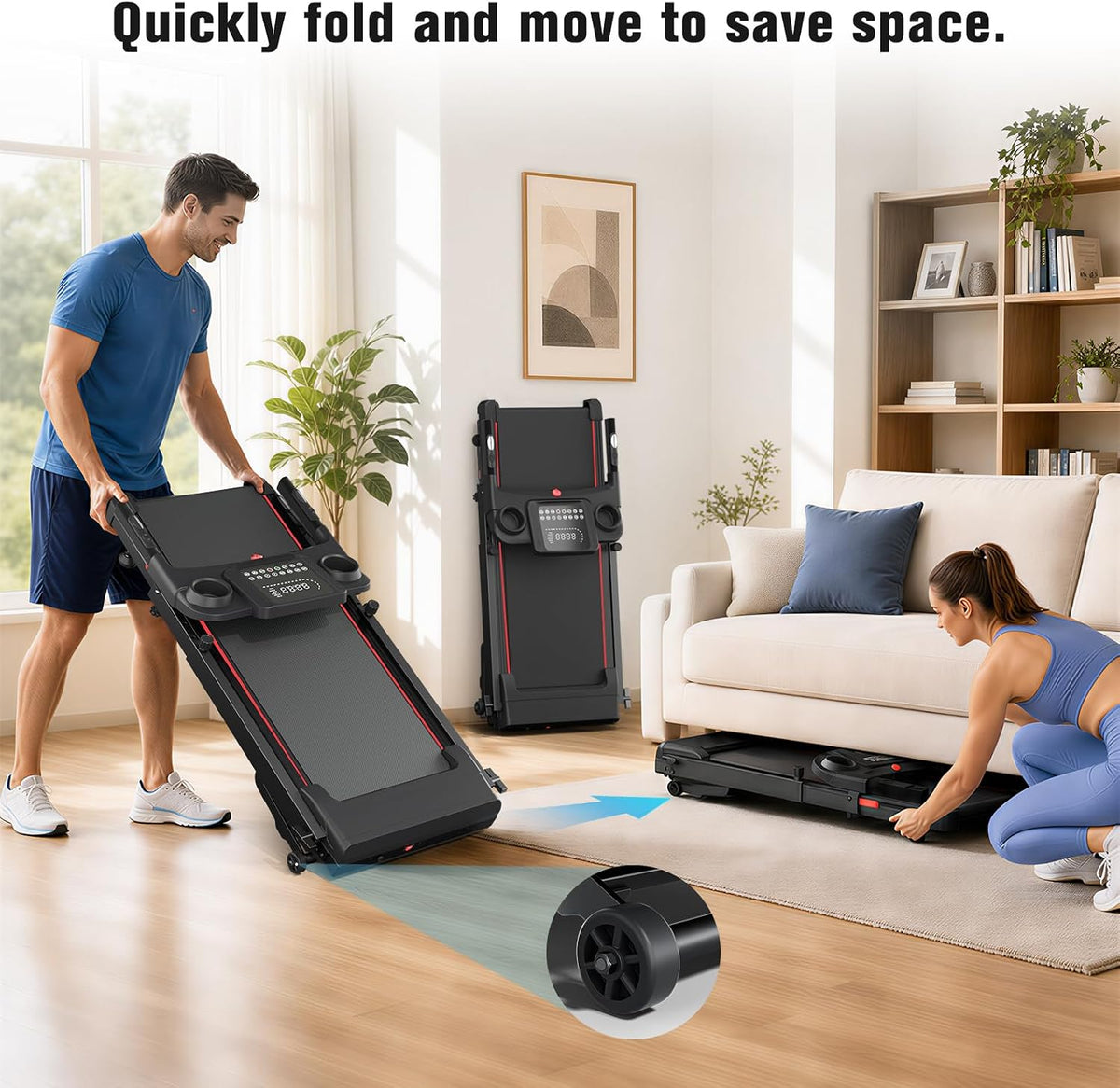Treadmills for Home with 20% Auto Incline - Wide Belt, 8.7MPH Max Speed, 450LBS Capacity, 3.5HP Adjustable Height Handle Bars