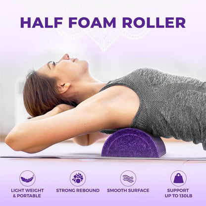 High-Density EPP Half Round Back Roller Foam, Exercise Foam Roller for Yoga, Pilates & Stretching - 12, 18, 24, 36 inch