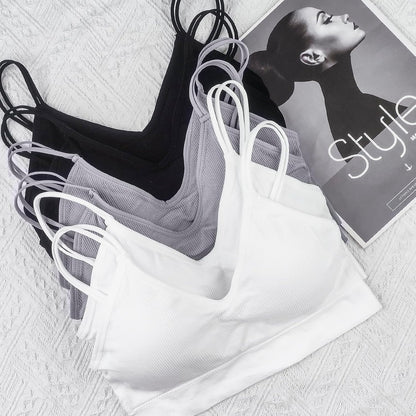 6 Pcs V Neck Bralettes for Women Padded Bralette with Straps Seamless Bra