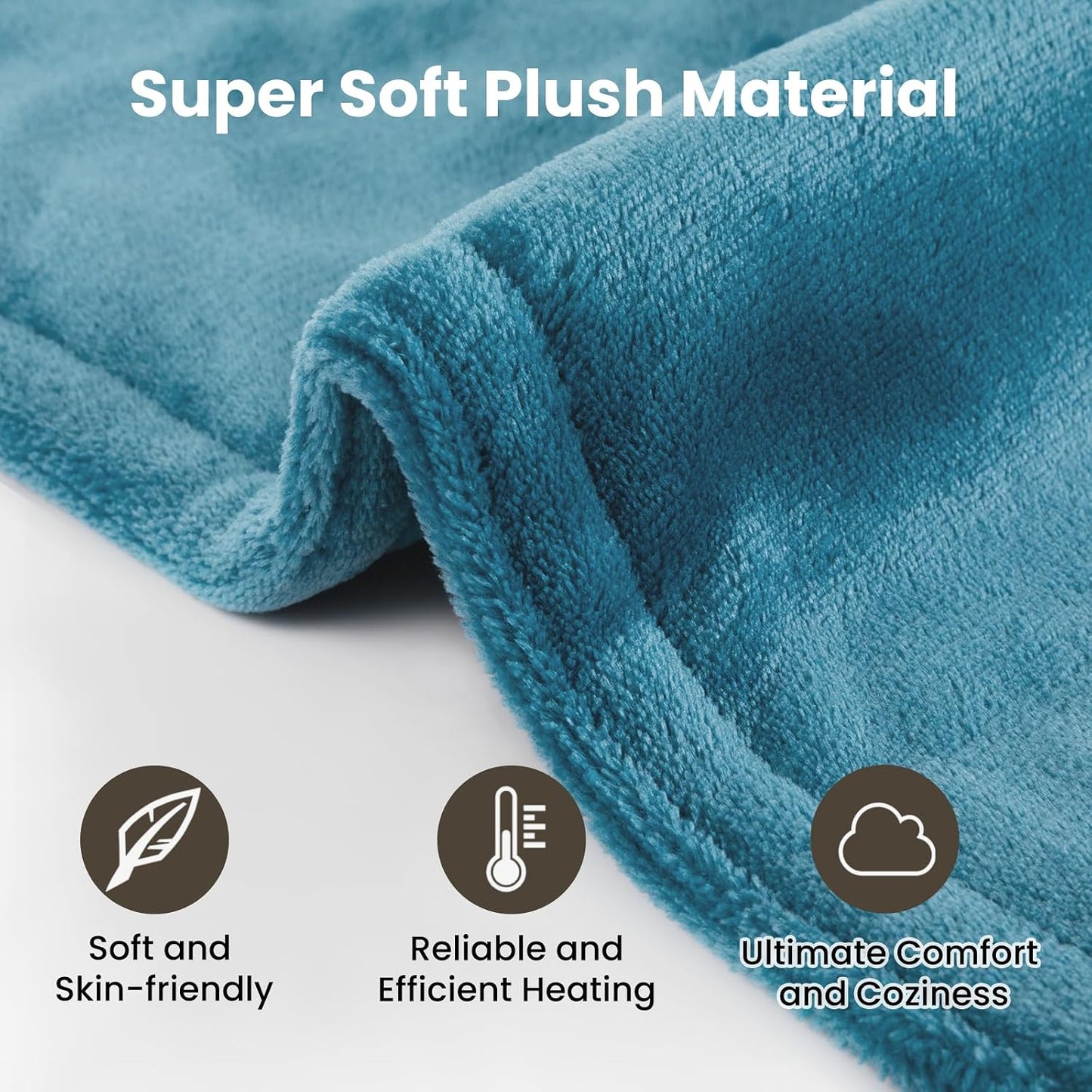 Heating Pad for Neck and Shoulders and Back, Electric Heating Pad for Back Pain Relife, 6 Heating Settings, UL Certified with Overheating Protection and Machine Washable, 26"x35", Blue