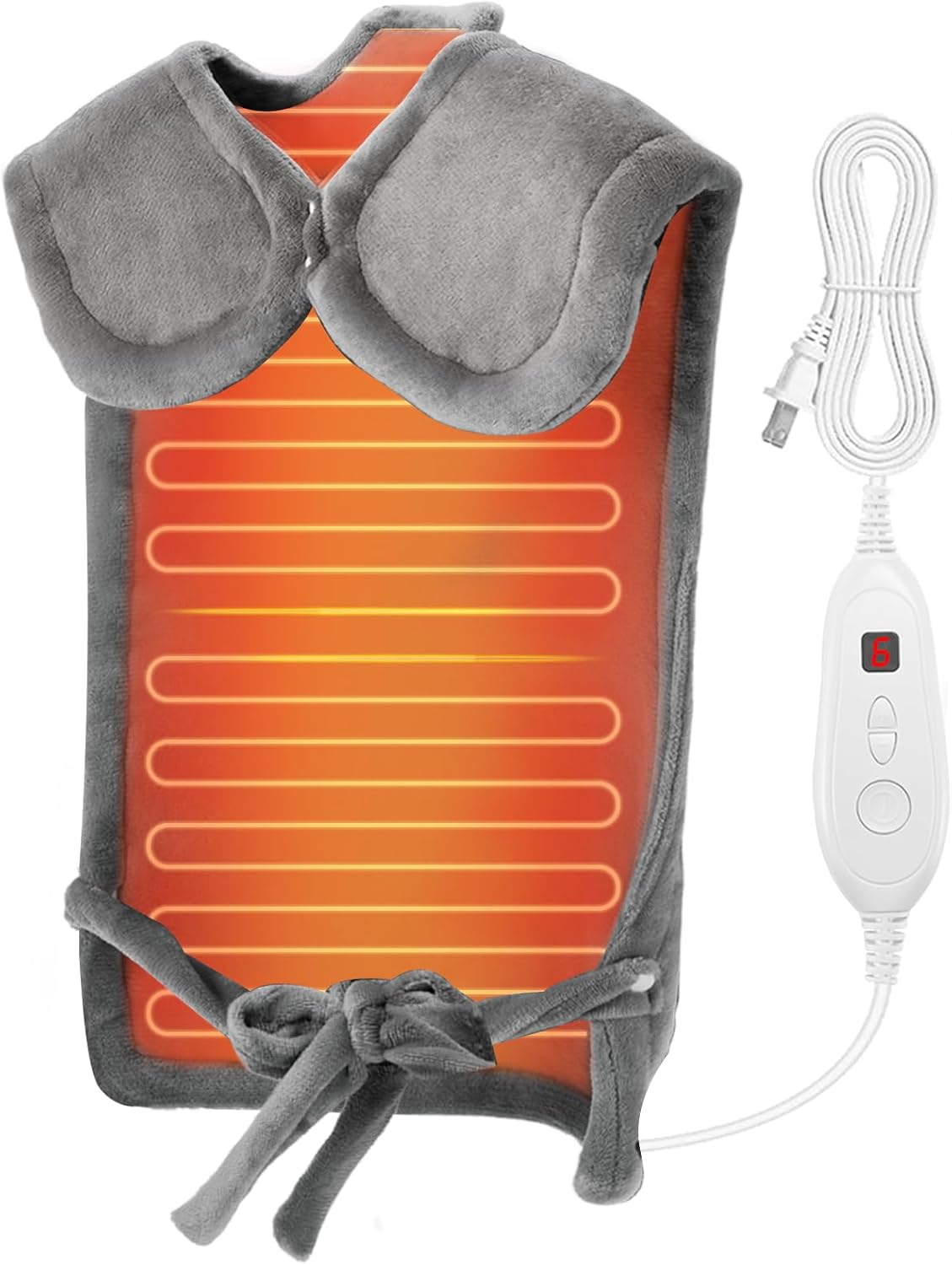 Heating Pad for Neck and Shoulders and Back, Electric Heating Pad for Back Pain Relife, 6 Heating Settings, UL Certified with Overheating Protection and Machine Washable, 26"x35", Blue