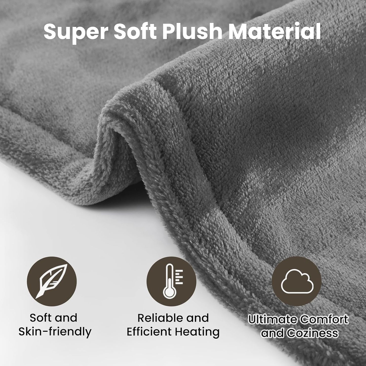 Heating Pad for Neck and Shoulders and Back, Electric Heating Pad for Back Pain Relife, 6 Heating Settings, UL Certified with Overheating Protection and Machine Washable, 26"x35", Blue