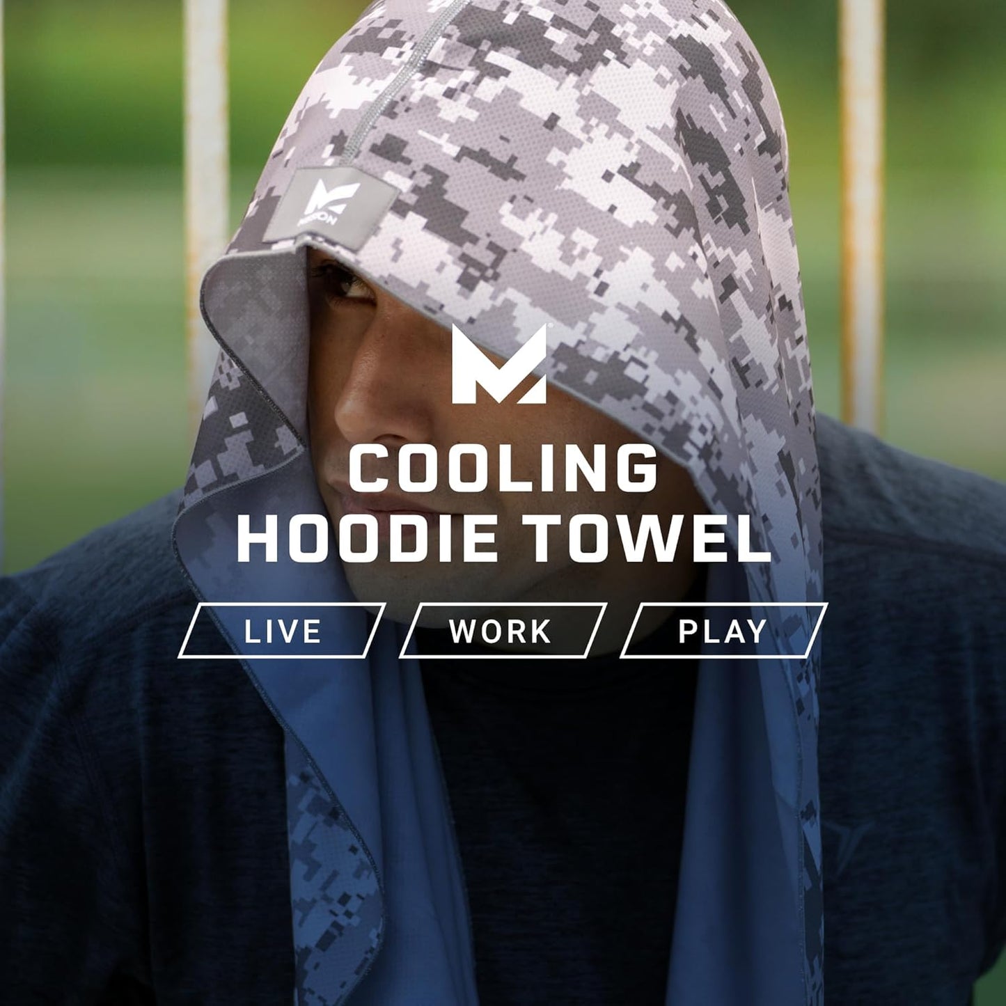 Cooling Hoodie Towel, Evaporative Cool Technology, Cools Instantly When Wet, UPF 50 Sun Protection, Contours Your Head to Stay in Place, Great for Sports, Fitness, Gym