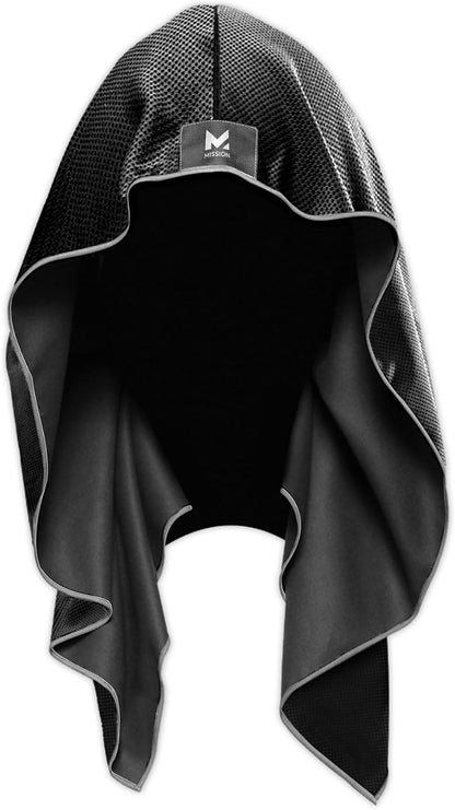 Cooling Hoodie Towel, Evaporative Cool Technology, Cools Instantly When Wet, UPF 50 Sun Protection, Contours Your Head to Stay in Place, Great for Sports, Fitness, Gym