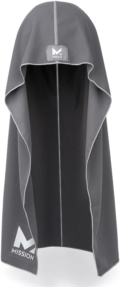 Cooling Hoodie Towel, Evaporative Cool Technology, Cools Instantly When Wet, UPF 50 Sun Protection, Contours Your Head to Stay in Place, Great for Sports, Fitness, Gym