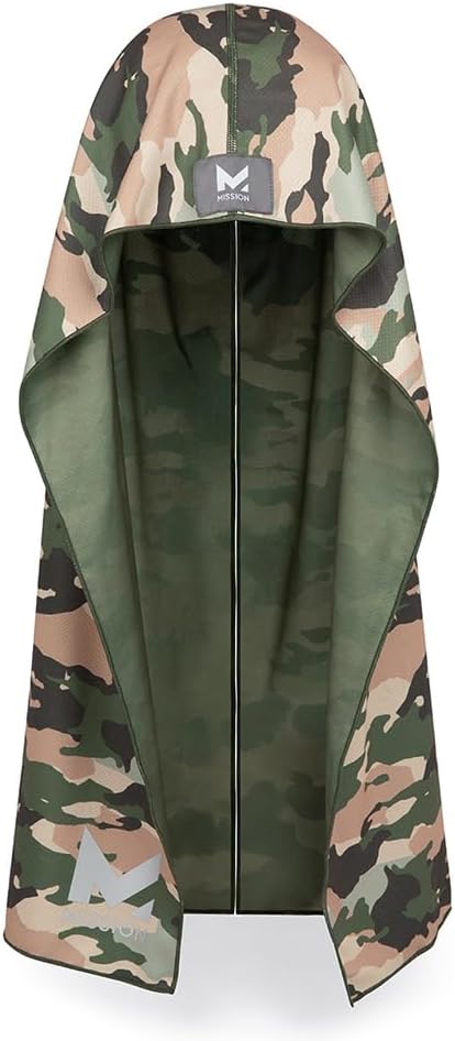 Cooling Hoodie Towel, Evaporative Cool Technology, Cools Instantly When Wet, UPF 50 Sun Protection, Contours Your Head to Stay in Place, Great for Sports, Fitness, Gym