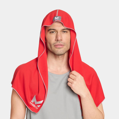 Cooling Hoodie Towel, Evaporative Cool Technology, Cools Instantly When Wet, UPF 50 Sun Protection, Contours Your Head to Stay in Place, Great for Sports, Fitness, Gym