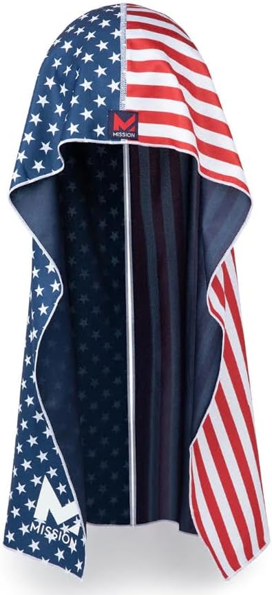 Cooling Hoodie Towel, Evaporative Cool Technology, Cools Instantly When Wet, UPF 50 Sun Protection, Contours Your Head to Stay in Place, Great for Sports, Fitness, Gym