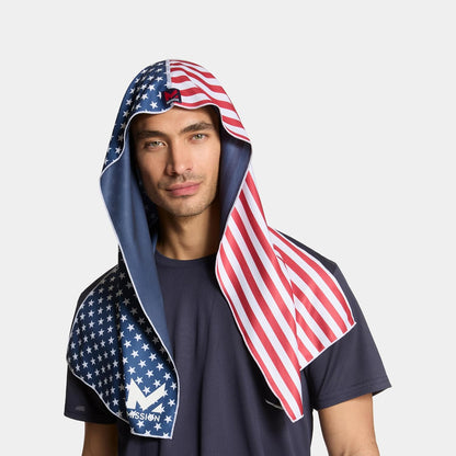 Cooling Hoodie Towel, Evaporative Cool Technology, Cools Instantly When Wet, UPF 50 Sun Protection, Contours Your Head to Stay in Place, Great for Sports, Fitness, Gym