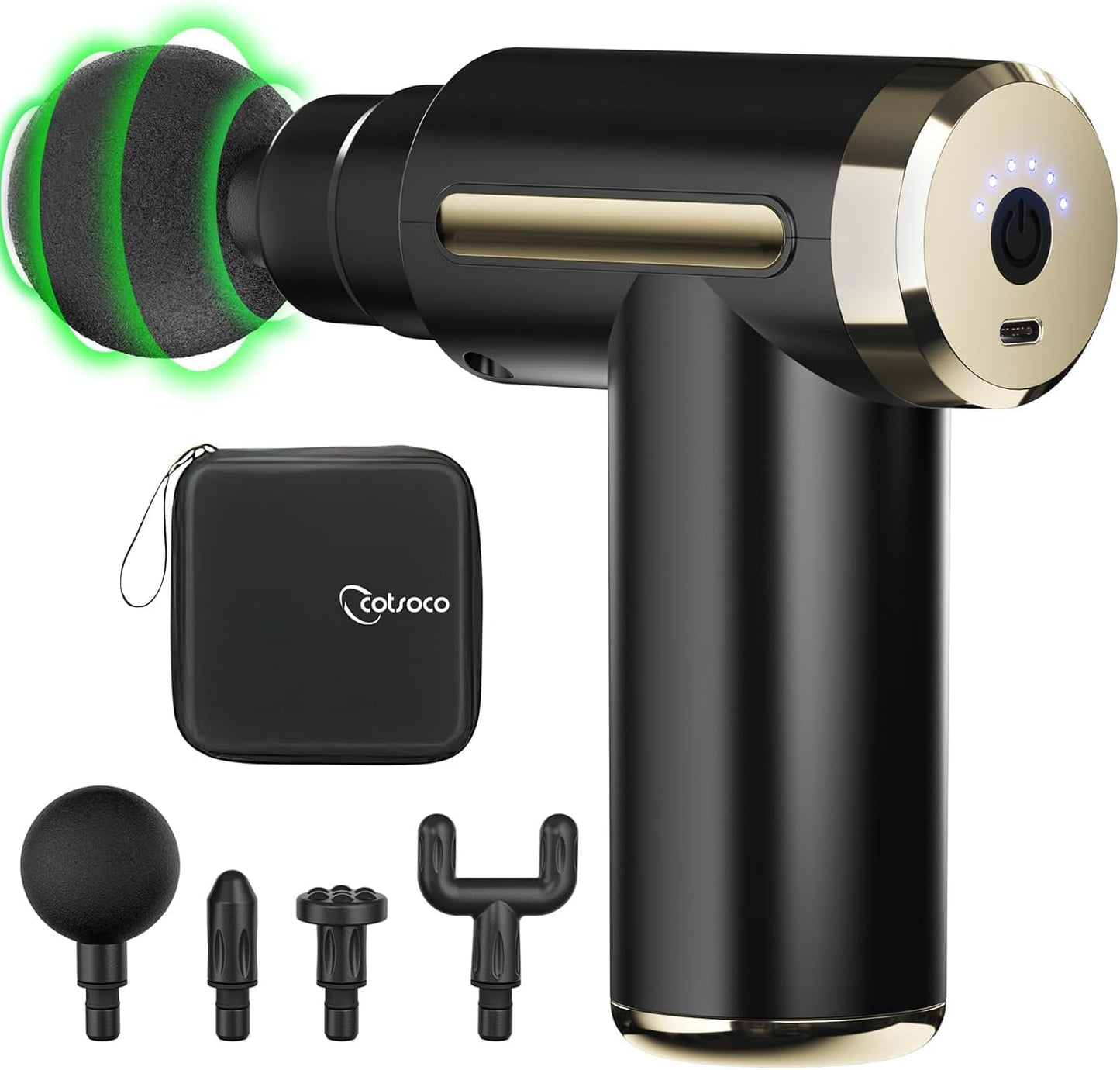 Mini Massage Gun, Deep Tissue Muscle Massager with 6 Speeds & 4 Heads, Super Quiet Handheld Percussion Massager for Pain Relief, Athletes, Office Workers & Parents, Portable Gift
