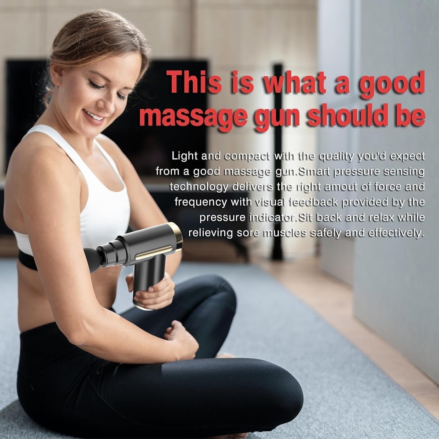 Mini Massage Gun, Deep Tissue Muscle Massager with 6 Speeds & 4 Heads, Super Quiet Handheld Percussion Massager for Pain Relief, Athletes, Office Workers & Parents, Portable Gift