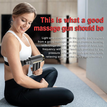 Mini Massage Gun, Deep Tissue Muscle Massager with 6 Speeds & 4 Heads, Super Quiet Handheld Percussion Massager for Pain Relief, Athletes, Office Workers & Parents, Portable Gift
