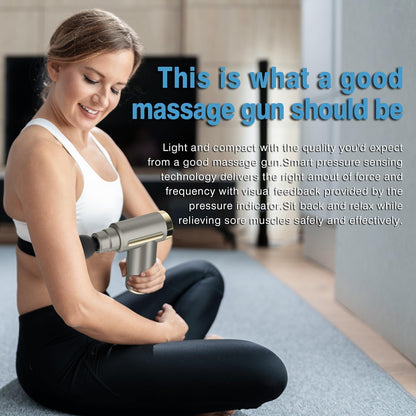 Mini Massage Gun, Deep Tissue Muscle Massager with 6 Speeds & 4 Heads, Super Quiet Handheld Percussion Massager for Pain Relief, Athletes, Office Workers & Parents, Portable Gift