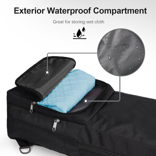 Yoga Mat Bag Carrier Side Mesh Zipper Pocket Exterior Wet Compartment Lightweight Waterproof Yoga Bag for Mat