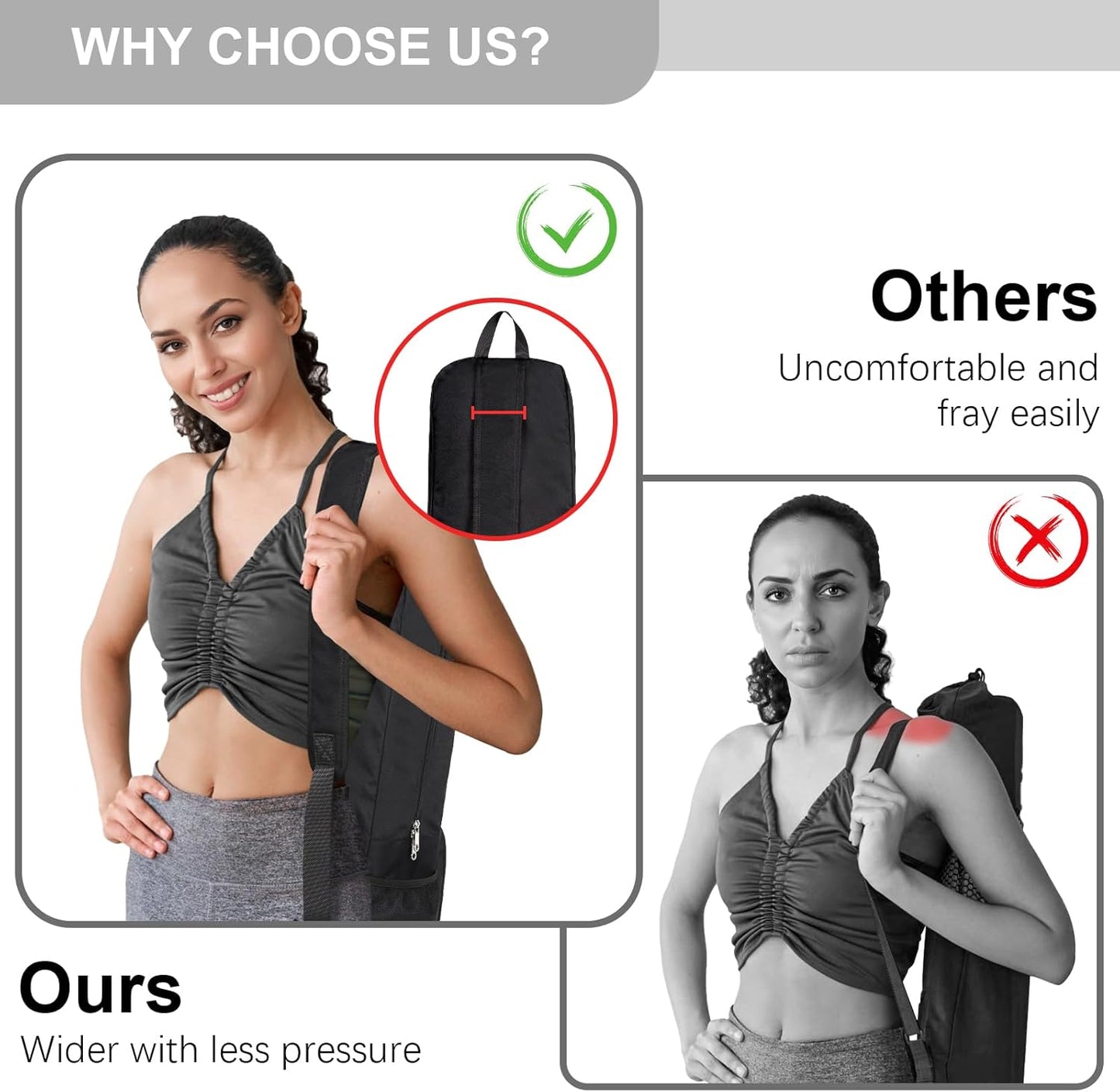 Yoga Mat Bag Carrier Side Mesh Zipper Pocket Exterior Wet Compartment Lightweight Waterproof Yoga Bag for Mat