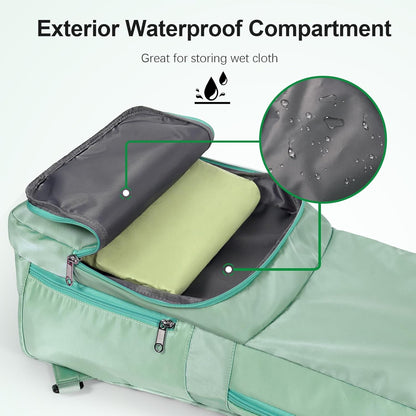 Yoga Mat Bag Carrier Side Mesh Zipper Pocket Exterior Wet Compartment Lightweight Waterproof Yoga Bag for Mat