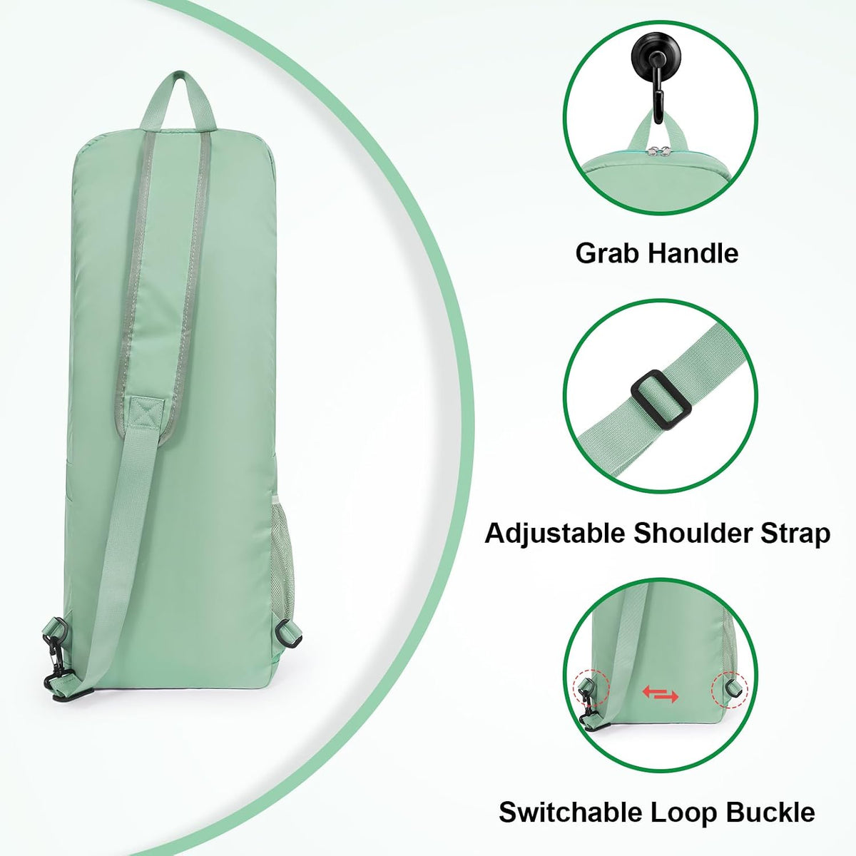 Yoga Mat Bag Carrier Side Mesh Zipper Pocket Exterior Wet Compartment Lightweight Waterproof Yoga Bag for Mat