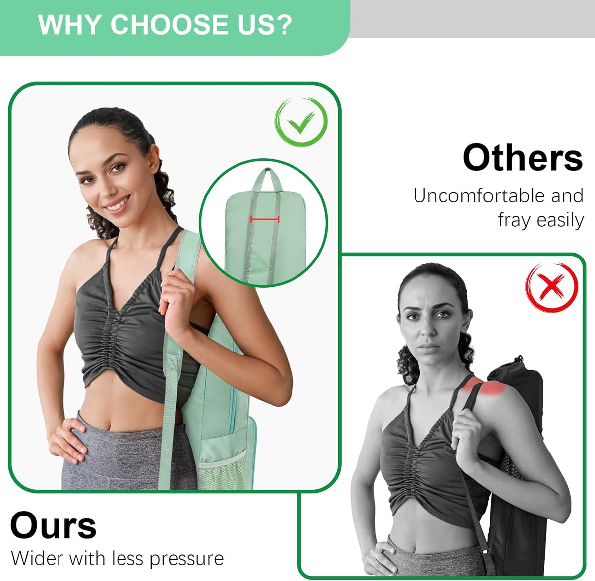 Yoga Mat Bag Carrier Side Mesh Zipper Pocket Exterior Wet Compartment Lightweight Waterproof Yoga Bag for Mat