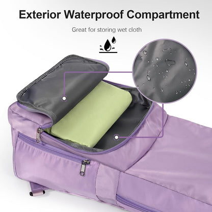 Yoga Mat Bag Carrier Side Mesh Zipper Pocket Exterior Wet Compartment Lightweight Waterproof Yoga Bag for Mat