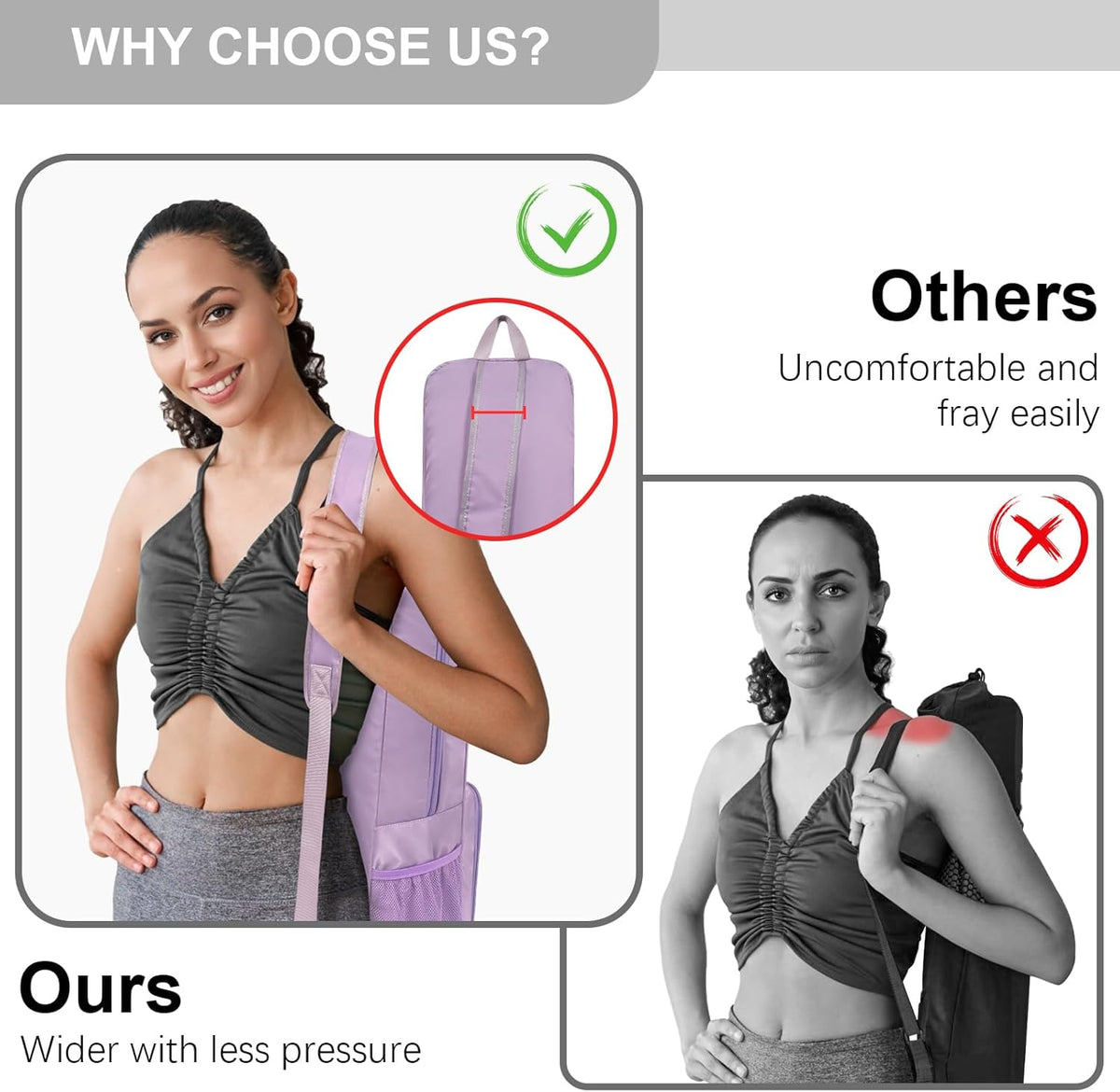 Yoga Mat Bag Carrier Side Mesh Zipper Pocket Exterior Wet Compartment Lightweight Waterproof Yoga Bag for Mat