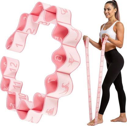 Resistance Bands, Stretch Band for Exercise, Physical Therapy, Rehab & Flexibility, Home Gym Equipment for Yoga, Pilates, Dance, Gymnastics, Number Loop Elastic Strap for Leg and Hip Stretches