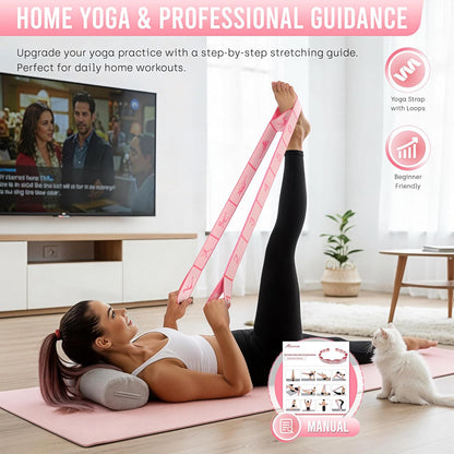 Resistance Bands, Stretch Band for Exercise, Physical Therapy, Rehab & Flexibility, Home Gym Equipment for Yoga, Pilates, Dance, Gymnastics, Number Loop Elastic Strap for Leg and Hip Stretches