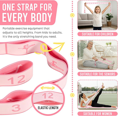 Resistance Bands, Stretch Band for Exercise, Physical Therapy, Rehab & Flexibility, Home Gym Equipment for Yoga, Pilates, Dance, Gymnastics, Number Loop Elastic Strap for Leg and Hip Stretches
