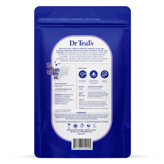 Pure Epsom Magnesium Salt Soak, Soothe & Sleep with Lavender, 3 lb (Pack of 4)