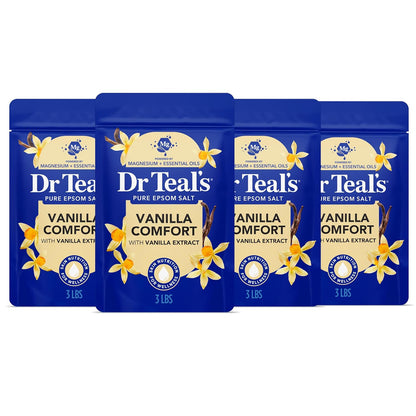 Pure Epsom Magnesium Salt Soak, Soothe & Sleep with Lavender, 3 lb (Pack of 4)