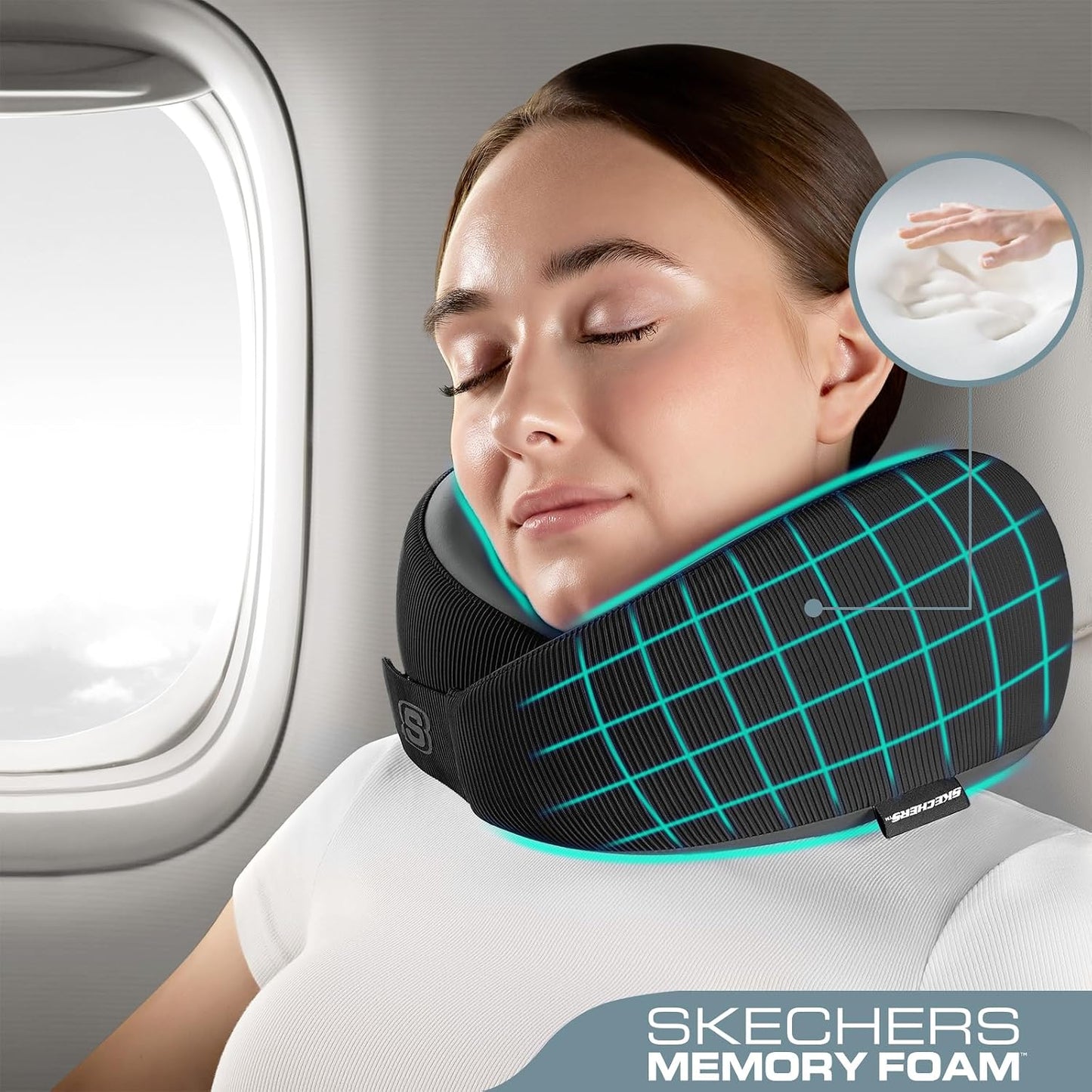 Memory Foam Neck Pillow, Comfortable & Breathable Travel Pillow,Neck Pillow Airplane for Travel, Car Rides, Home, and Office Use, Ergonomic Design for Men and Women,Purple