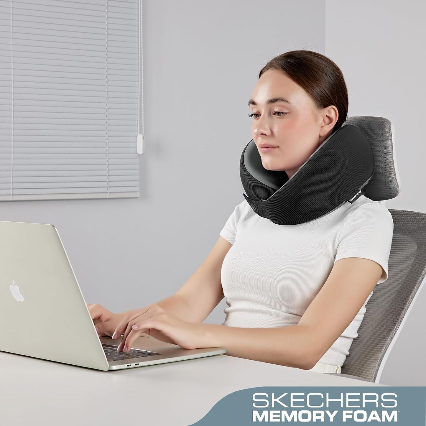 Memory Foam Neck Pillow, Comfortable & Breathable Travel Pillow,Neck Pillow Airplane for Travel, Car Rides, Home, and Office Use, Ergonomic Design for Men and Women,Purple