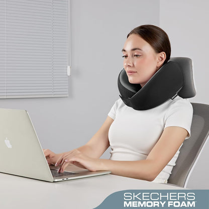Memory Foam Neck Pillow, Comfortable & Breathable Travel Pillow,Neck Pillow Airplane for Travel, Car Rides, Home, and Office Use, Ergonomic Design for Men and Women,Purple