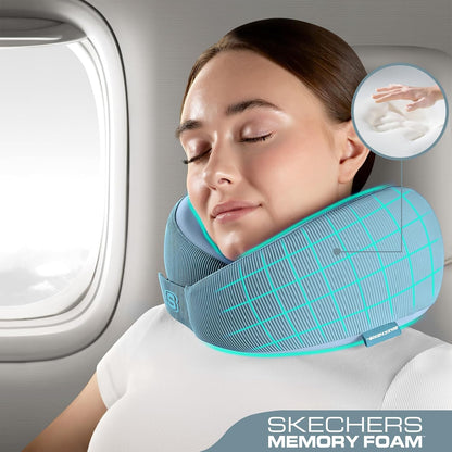 Memory Foam Neck Pillow, Comfortable & Breathable Travel Pillow,Neck Pillow Airplane for Travel, Car Rides, Home, and Office Use, Ergonomic Design for Men and Women,Purple