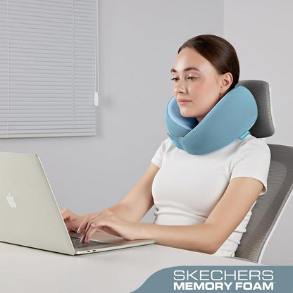 Memory Foam Neck Pillow, Comfortable & Breathable Travel Pillow,Neck Pillow Airplane for Travel, Car Rides, Home, and Office Use, Ergonomic Design for Men and Women,Purple