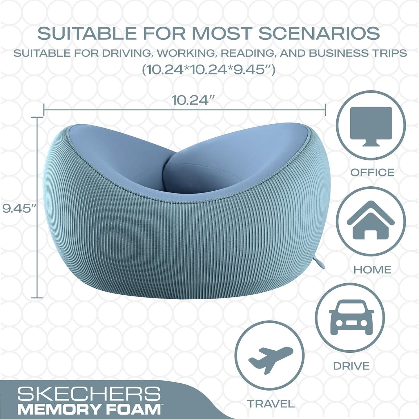 Memory Foam Neck Pillow, Comfortable & Breathable Travel Pillow,Neck Pillow Airplane for Travel, Car Rides, Home, and Office Use, Ergonomic Design for Men and Women,Purple