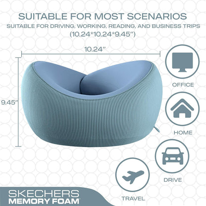 Memory Foam Neck Pillow, Comfortable & Breathable Travel Pillow,Neck Pillow Airplane for Travel, Car Rides, Home, and Office Use, Ergonomic Design for Men and Women,Purple