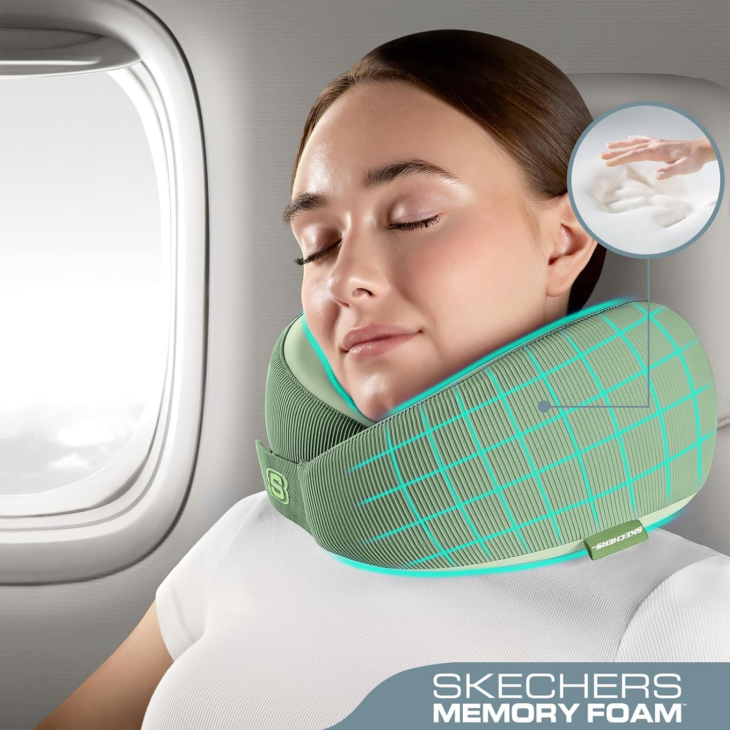 Memory Foam Neck Pillow, Comfortable & Breathable Travel Pillow,Neck Pillow Airplane for Travel, Car Rides, Home, and Office Use, Ergonomic Design for Men and Women,Purple