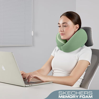 Memory Foam Neck Pillow, Comfortable & Breathable Travel Pillow,Neck Pillow Airplane for Travel, Car Rides, Home, and Office Use, Ergonomic Design for Men and Women,Purple