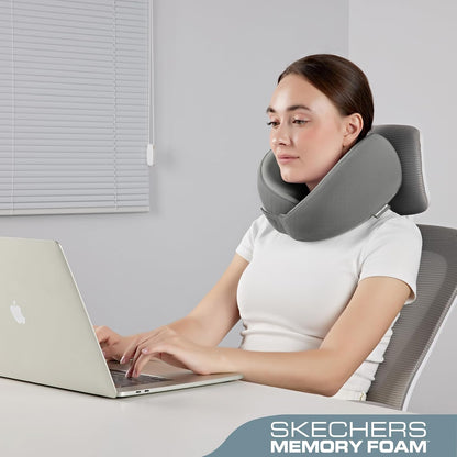 Memory Foam Neck Pillow, Comfortable & Breathable Travel Pillow,Neck Pillow Airplane for Travel, Car Rides, Home, and Office Use, Ergonomic Design for Men and Women,Purple