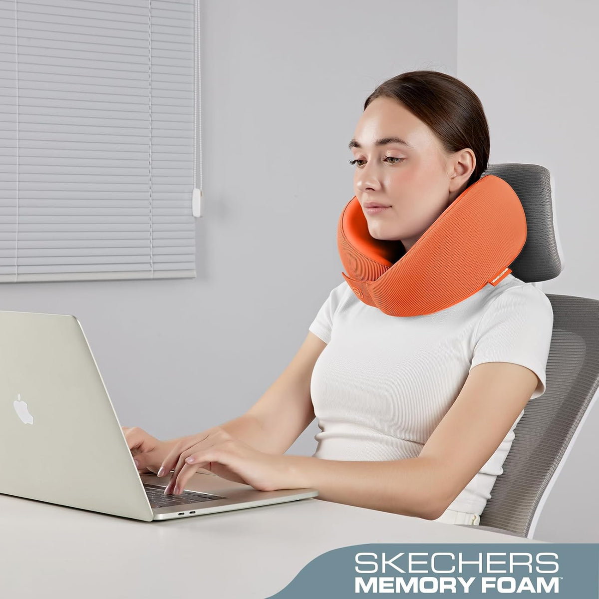 Memory Foam Neck Pillow, Comfortable & Breathable Travel Pillow,Neck Pillow Airplane for Travel, Car Rides, Home, and Office Use, Ergonomic Design for Men and Women,Purple