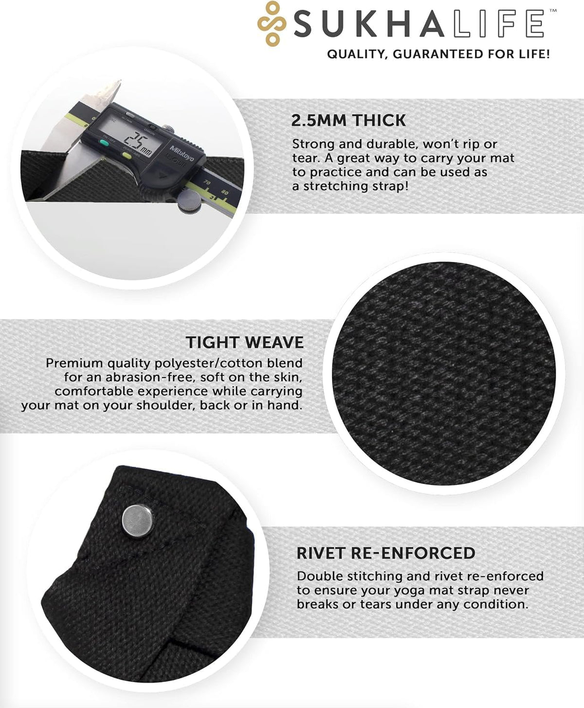 Yoga Mat Carry Strap, Extra-Durable & Comfortable | Multi-Purpose Strap for Your Yoga Mat