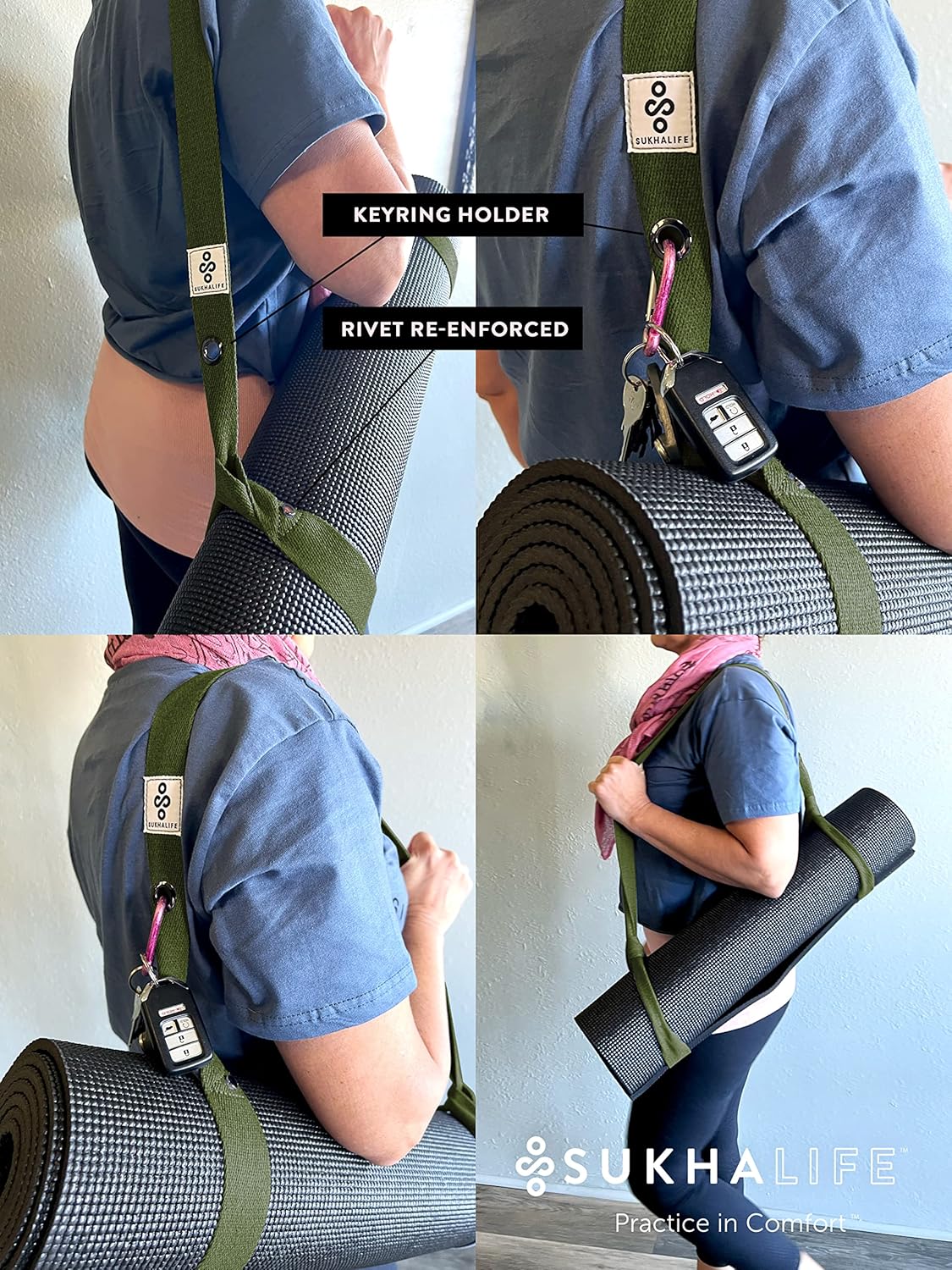 Yoga Mat Carry Strap, Extra-Durable & Comfortable | Multi-Purpose Strap for Your Yoga Mat
