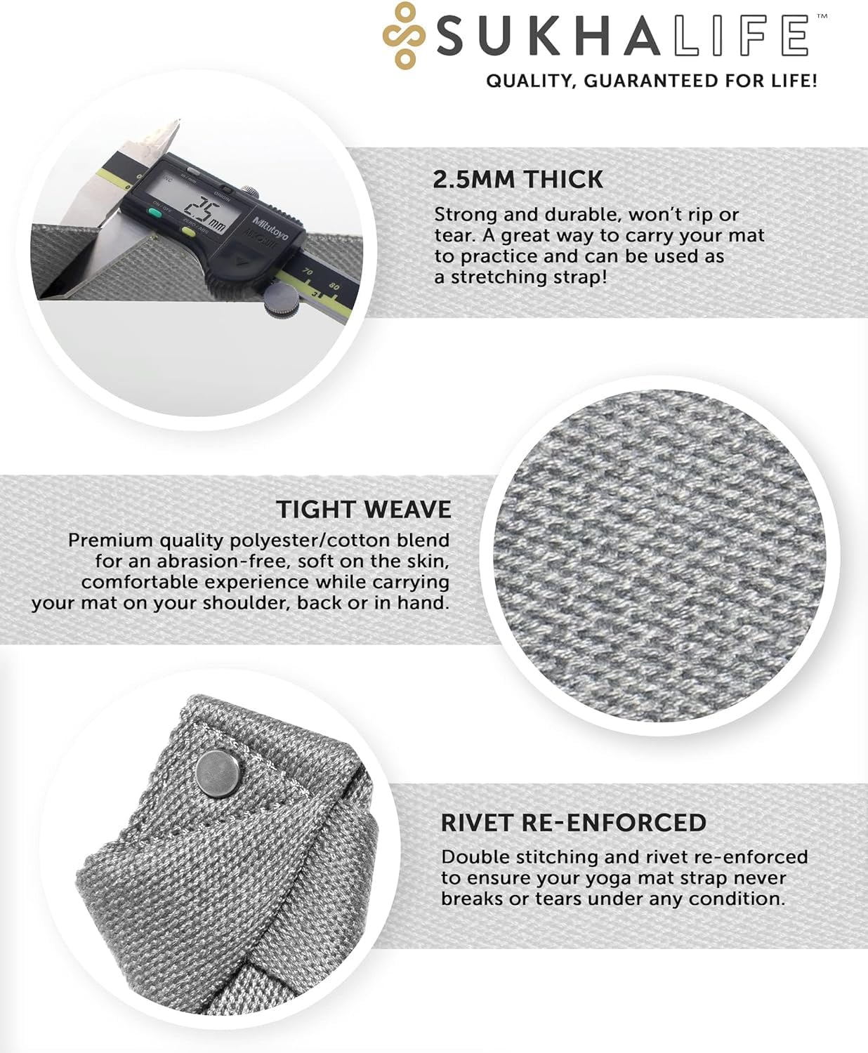 Yoga Mat Carry Strap, Extra-Durable & Comfortable | Multi-Purpose Strap for Your Yoga Mat