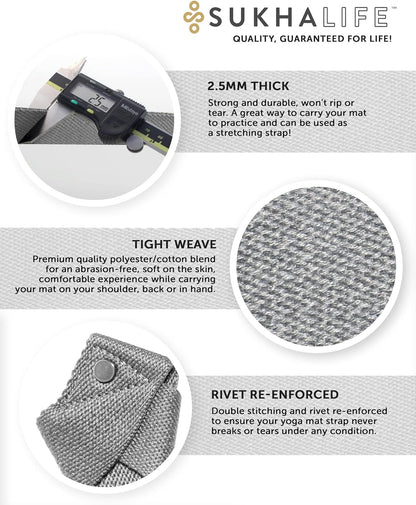 Yoga Mat Carry Strap, Extra-Durable & Comfortable | Multi-Purpose Strap for Your Yoga Mat