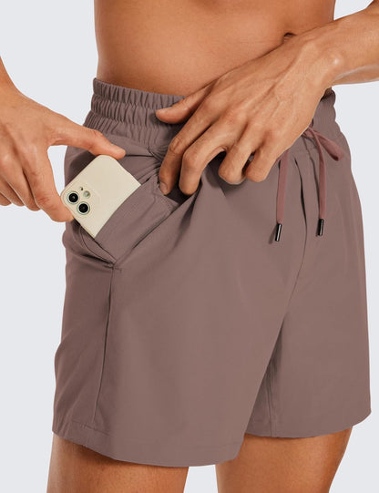 Linerless Workout Shorts 5'' | Lightweight, Quick Dry, Running, Pockets, for Men