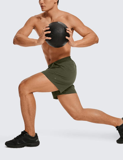 Linerless Workout Shorts 5'' | Lightweight, Quick Dry, Running, Pockets, for Men